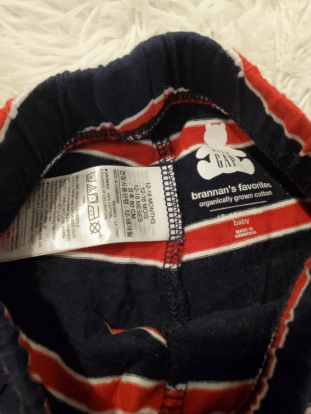 Baby GAP Striped Navy & Gray Jogger Pants 12-18 Months